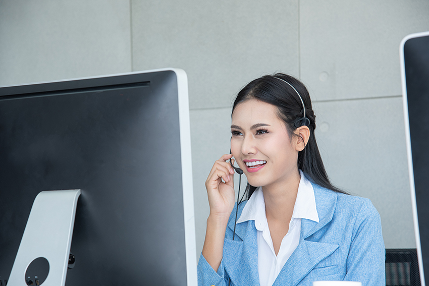 asian woman Call center service customer support or sales agent asian woman Call center service customer support or sales agent give advice and help solve problems for customers